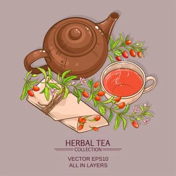 Goji tea vector illustration Stock Illustration