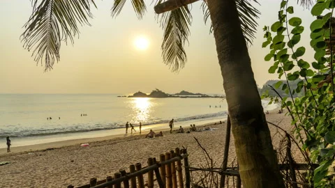 Gokarna Beach Sunset Timelapse in 8k Stock Footage