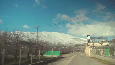 Golan Heights mount Hermon driving pov Stock-Footage 265448239