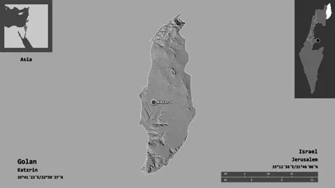 Golan location. Israel. Bilevel map Stock Footage 135370589