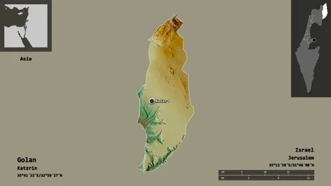 Golan location. Israel. Relief map Stock Footage 135370612