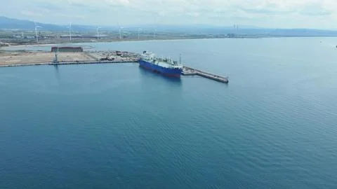 Golar Tundra gas processing ship moored in Piombino, Italy Stock Photos