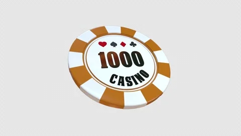 Gold 1000 Value Poker Chip 3D Illustration With Alpha Channel Stock Footage 343431417