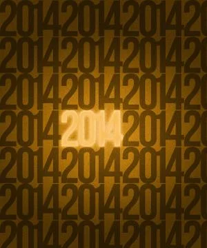 Gold 2014 year image Stock Illustration