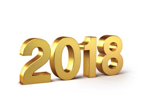 Gold 2018 date number Stock Illustration