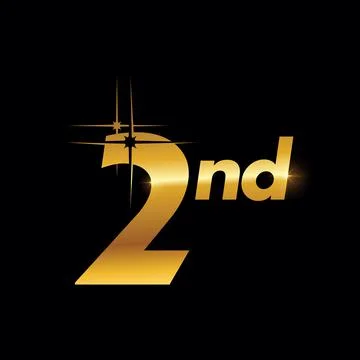 Gold 2nd Logo Stock Illustration
