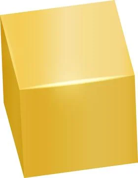 Gold 3D box perspective Stock Illustration
