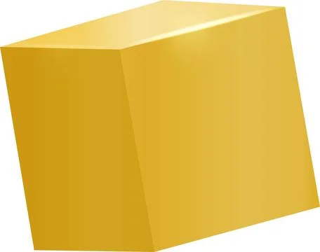 Gold 3D cube box model Stockillustratie