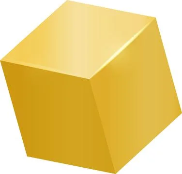 Gold 3D cube Illustrazione stock