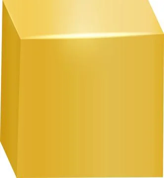 Gold 3D cube model Illustrazione stock
