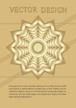 Gold 3d design, leaflet or cover template with 3d golden motif, embossed Stock Illustration