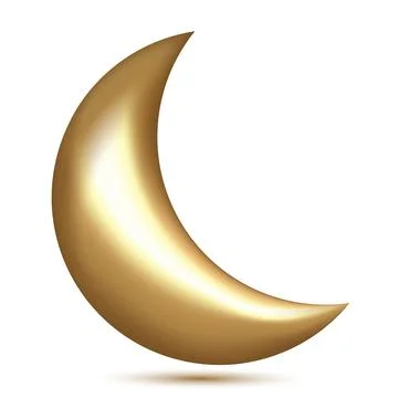 Gold 3d moon Stock Illustration