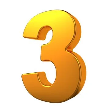 Gold 3D Number. Stock Illustration