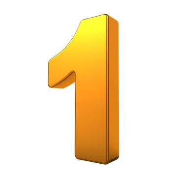 Gold 3D Number. イラスト素材