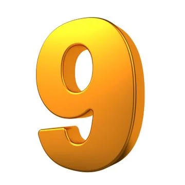 Gold 3D Number. イラスト素材