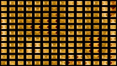 Gold 3D Rectangular Tiles Wave Motion Geometric Background Seamless Loop Vide Stock Footage 340203555