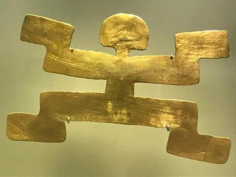 Gold 3d rendering of crusader man Foto stock