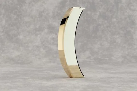 Gold 3d round bracket symbol. Glossy golden sign on concrete background. 3d r Ilustração Stock