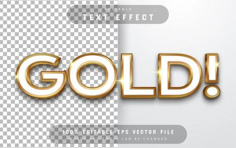Gold 3d text effect editable 스톡 일러스트
