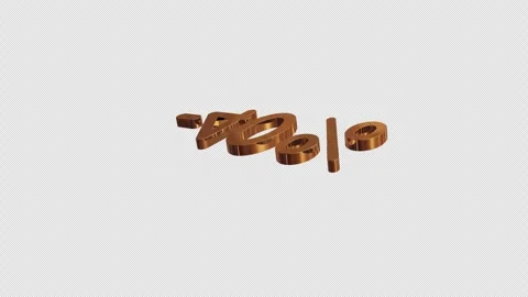 Gold 3d Text Sale changes to minus 40 percent , on a transparent background Stock Footage 288517805
