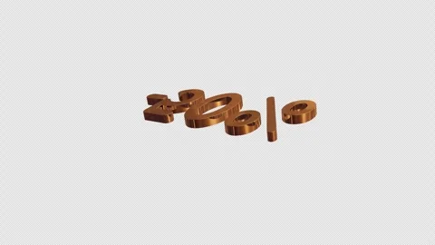 Gold 3d Text Sale changes to minus 50 percent , on a transparent background Stock Footage 288517949