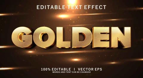 Gold 3d vector text effect with modern style design Stock Illustration