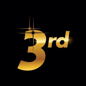 Gold  3rd Logo Stock Illustration