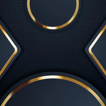 Gold abstract background banner with circle gold color creative digital lig.. Stock Illustration