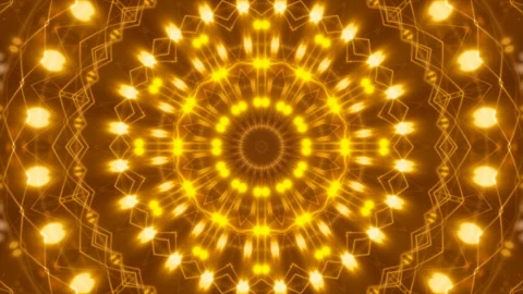 Gold abstract background, motion lines and flashing light, kaleidoscope, loop Stock Footage 91219538