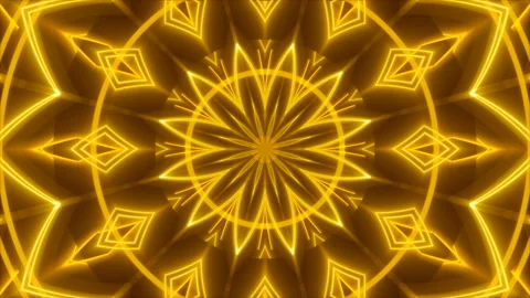 Gold abstract background, motion shapes, kaleidoscope, loop Vidéo 155678414