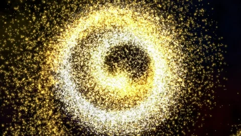 Gold abstract backgrounds digital line rotation with glitter Stock Footage 130169774