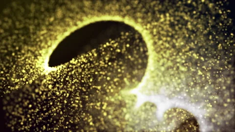 Gold abstract backgrounds digital line rotation with glitter Stock Footage 130205286