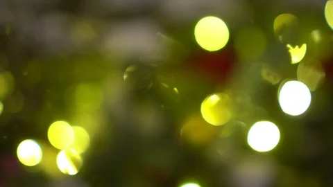 Gold abstract blurred Christmas lights bokeh background in 4K Stock Footage 122332201