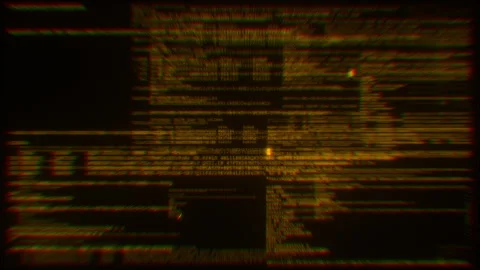 Gold Abstract Computer Data Matrix Background Loop Stock Footage 324140653