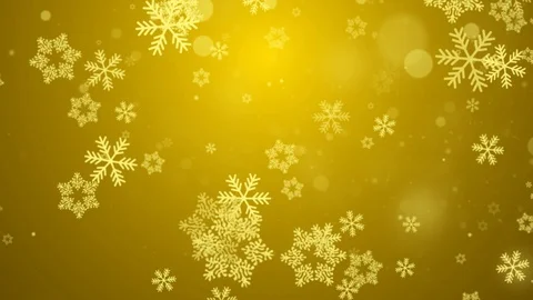 Gold Abstract Falling snow flakes Snowflakes Particles 4K Loop Animation Video stock 127558089