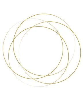 Gold abstract flowing lines creating overlapping circles. Vector illustration イラスト素材