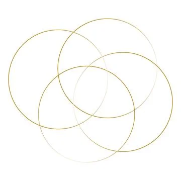 Gold abstract flowing lines creating overlapping circles. Vector illustration Illustrazione stock