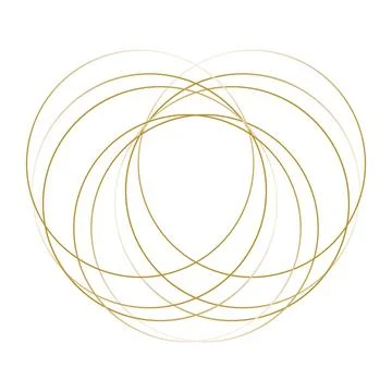 Gold abstract flowing lines creating overlapping circles. Vector illustration Stock Illustration