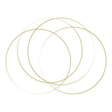 Gold abstract flowing lines creating overlapping circles. Vector illustration 스톡 일러스트