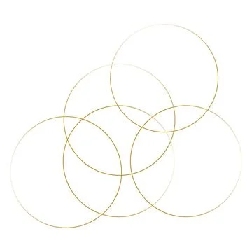 Gold abstract flowing lines creating overlapping circles. Vector illustration Illustrazione stock