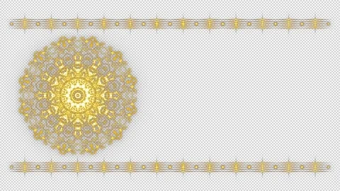 Gold abstract frame on transparent background, alpha channel, loop Stock Footage 156570488