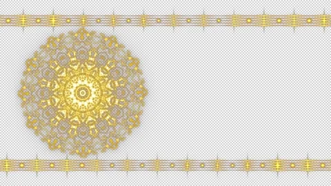 Gold abstract frame on transparent background, alpha channel, loop Stock Footage 156570547