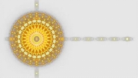 Gold abstract frame on transparent background, alpha channel, loop Stock Footage 156570608