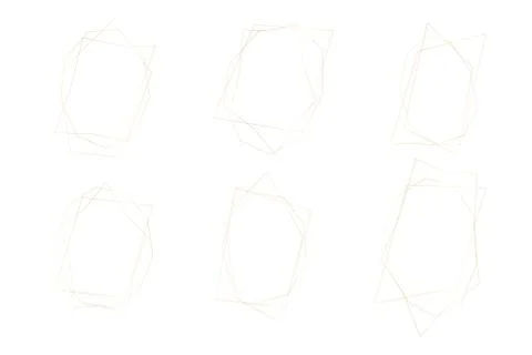 Gold abstract frames for trendy  social media post and stories. Luxury golden Stock Illustration