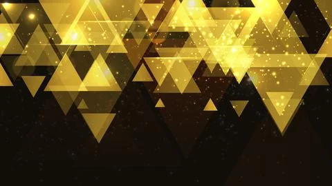 Gold abstract geometric vector background with triangles. Stock Illustration