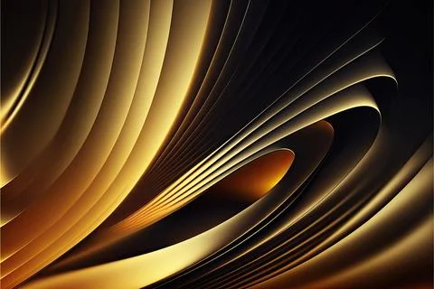 Gold abstract gradient, wave wallpaper, Made by AI,Artificial intelligence Stock Illustration
