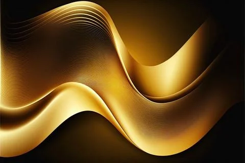 Gold abstract gradient, wave wallpaper, Made by AI,Artificial intelligence Stock Illustration