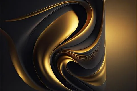 Gold abstract gradient, wave wallpaper, Made by AI,Artificial intelligence Stock Illustration