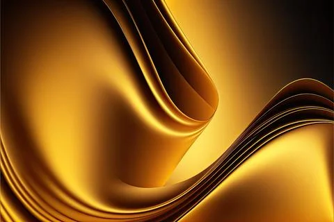 Gold abstract gradient, wave wallpaper, Made by AI,Artificial intelligence Stock Illustration