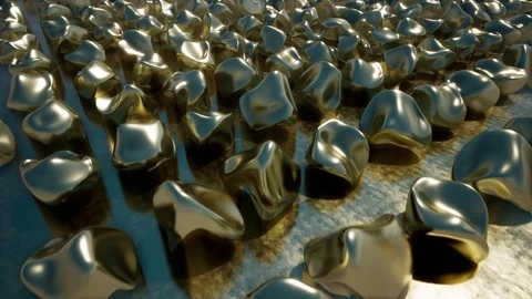 Gold abstract object in abstract style on gold light background. Geometric Stock Footage 120423674